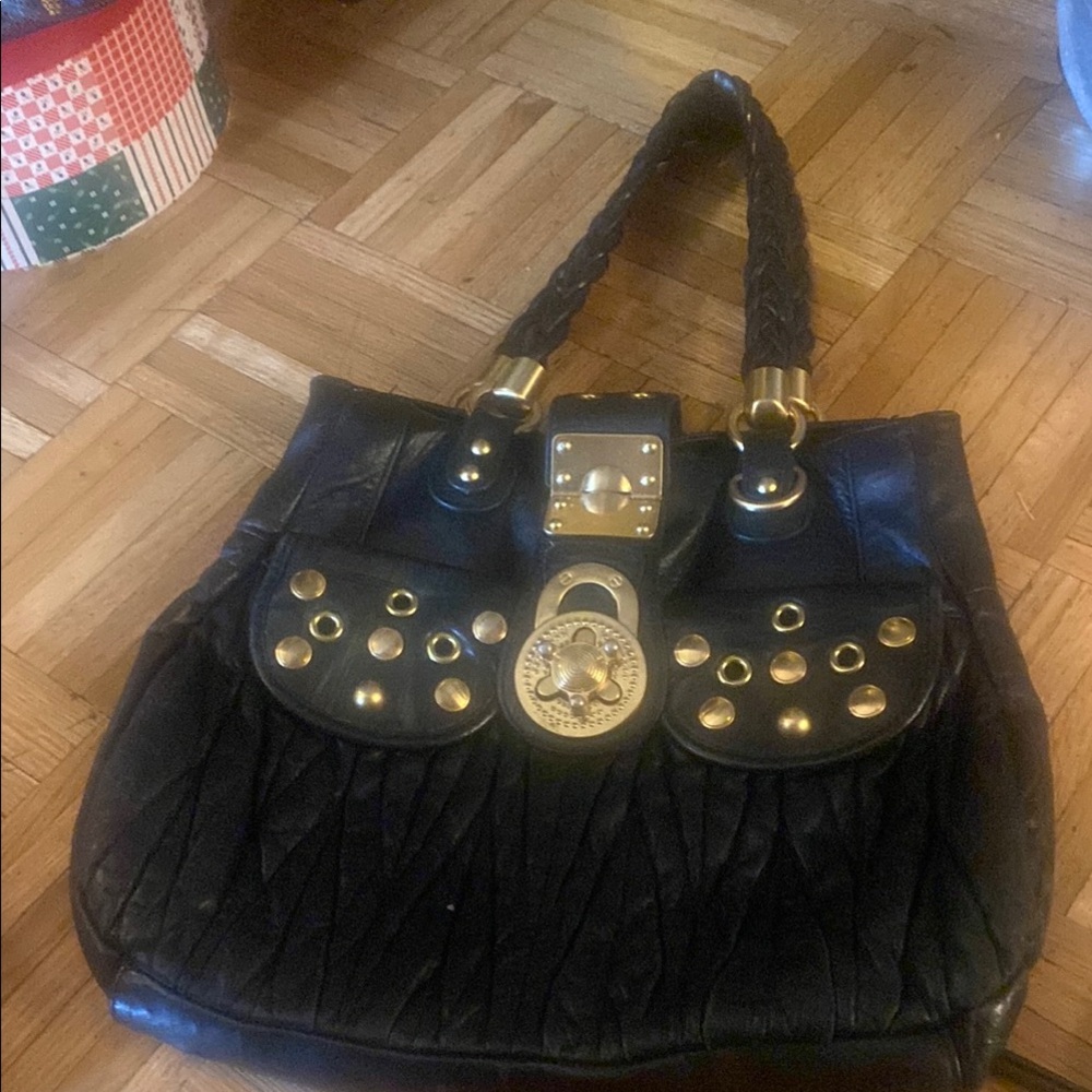 Authentic limited edition Steve Madden Elegant Black Gold Women's luxury bag